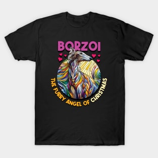 Borzoi, the furry angel of Christmas. I love borzois. T-Shirt